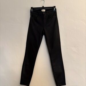 L’AGENCE Black Coated Skinny Jeans Sleek Stretch Denim Size 26